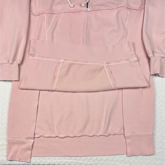 We The Free Sunny Side Oversized Pullover Hoodie Womens XS Tunic Pink Sweatshirt - Picture 8 of 8